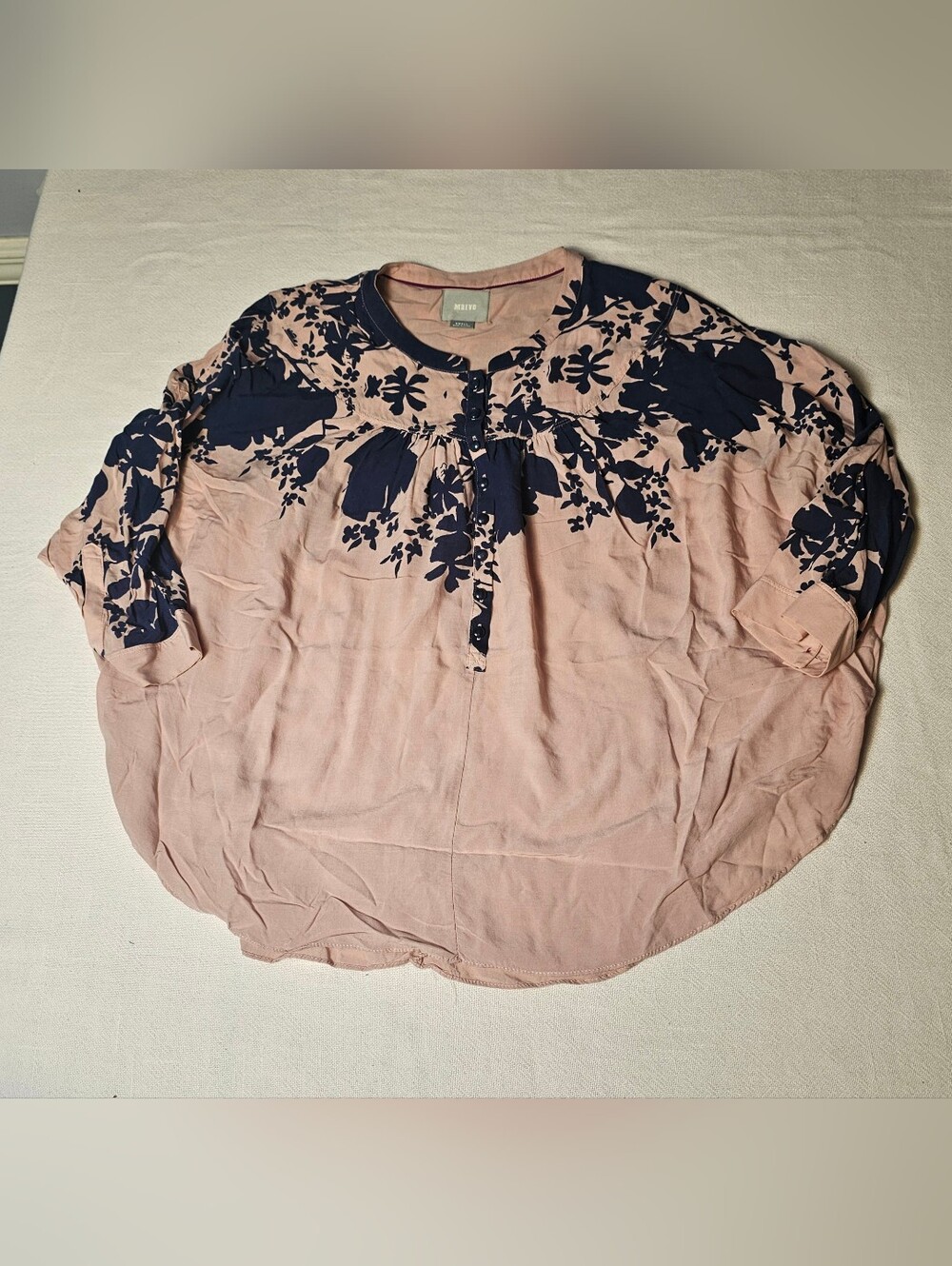 Maeve Floral Batwing Blouse Womens Size Small Pink